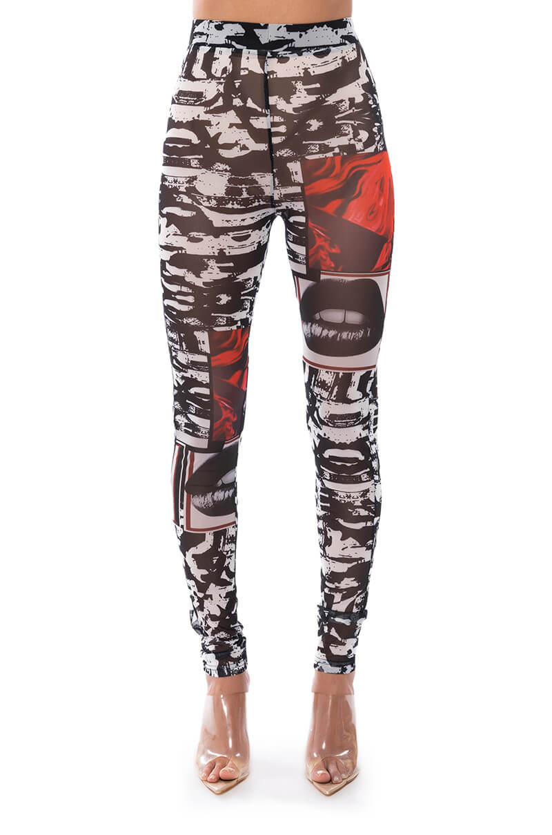 LIPS ARE SEALED MESH LEGGING