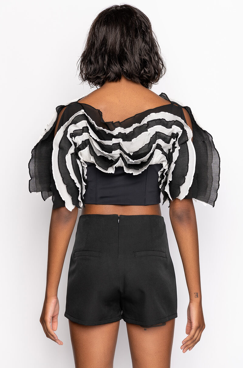 LIVE FOR THE DRAMA RUFFLE BUSTIER