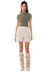 LIVING FOR ME MID LENGTH CARGO SHORT