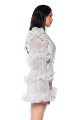 LIVING OVER THE TOP RUFFLE SLEEVE BLAZER MINI DRESS