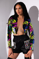 LORIE GEM EMBELLISHED FAUX LEATHER SHORTS