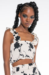 LOVE GALORE CROPPED BANDEAU TOP