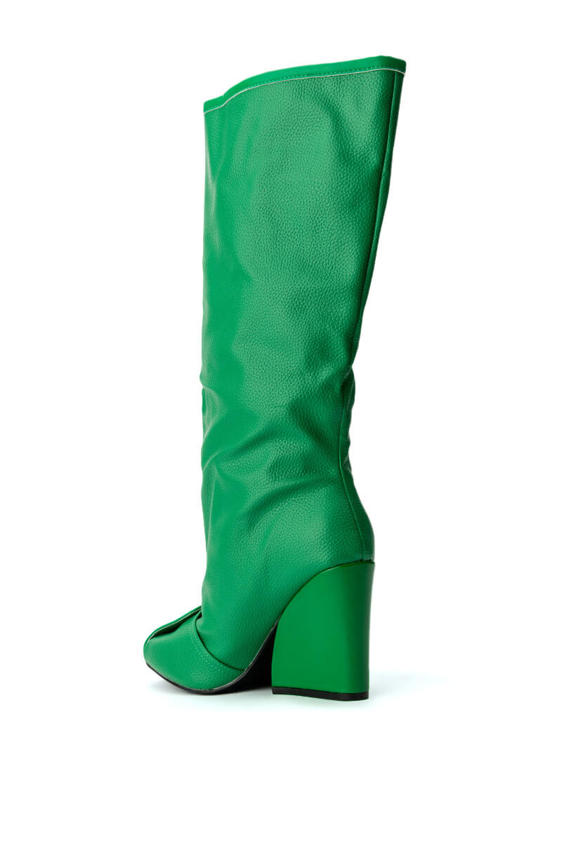 EMBELLISHED CHUNKY BOOT IN GREEN