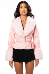 MADDIE Y2K BLACK FUR TRIM BLAZER