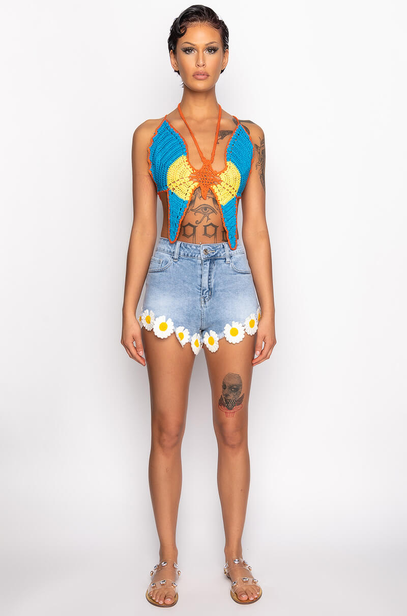 MARIPOSA CROCHET HALTER TOP
