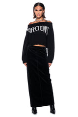 MISS PERFECTION OFF THE SHOULDER SWEATER