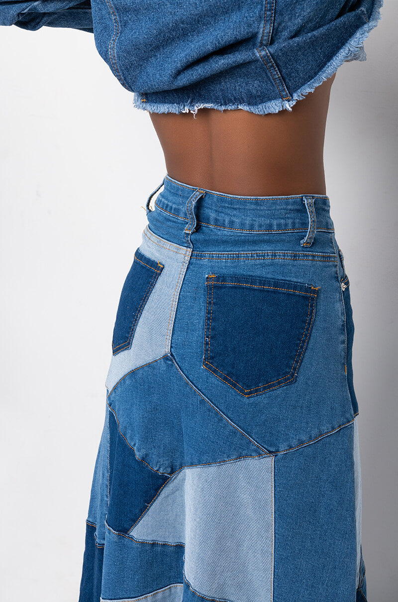 MICHELLE MAXI DENIM SKIRT