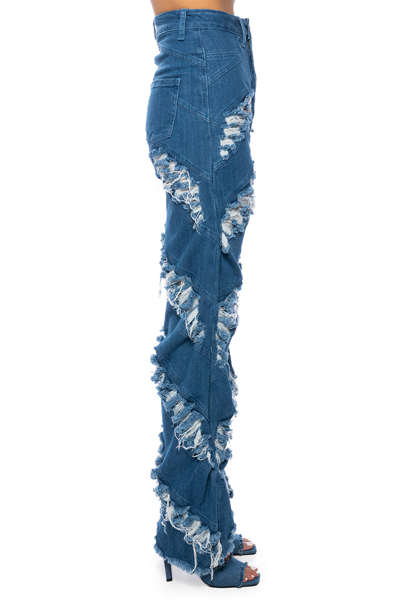 MONICA CONTOUR FRAYED JEANS