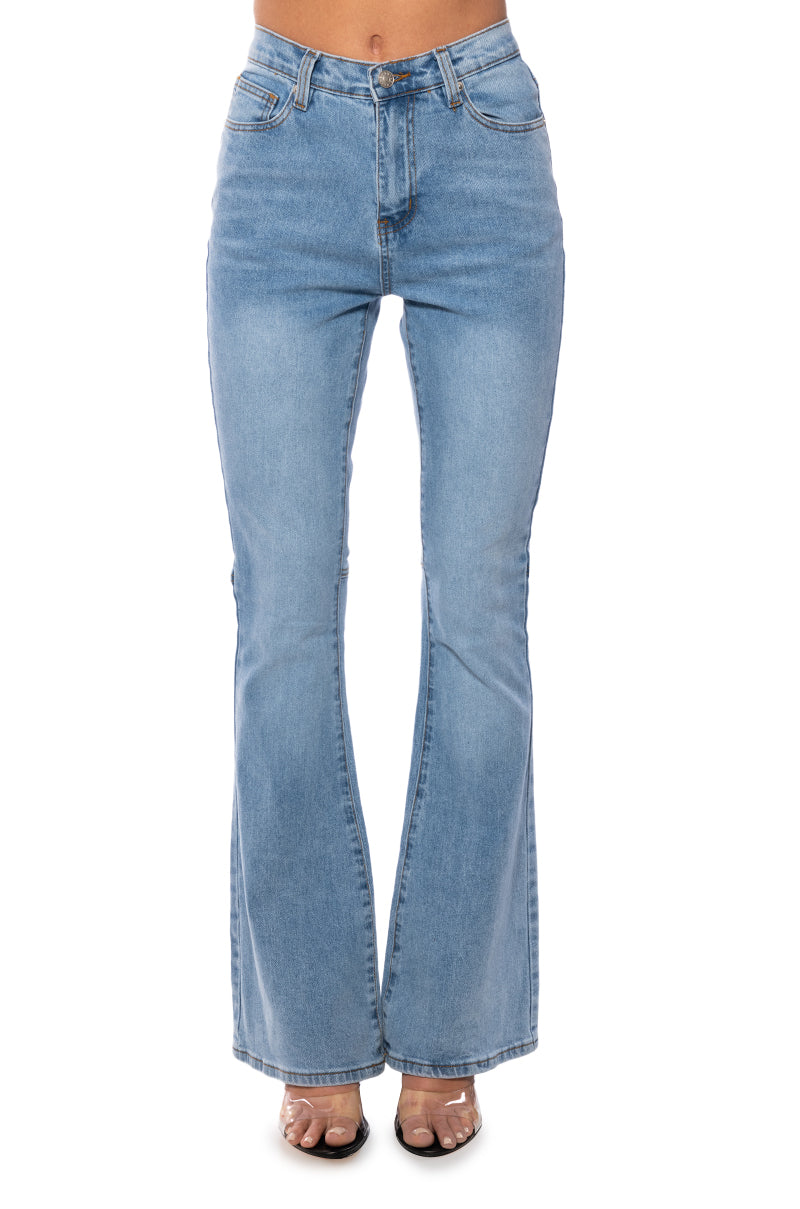 MY BUSINESS HIGH RISE FLARE JEANS