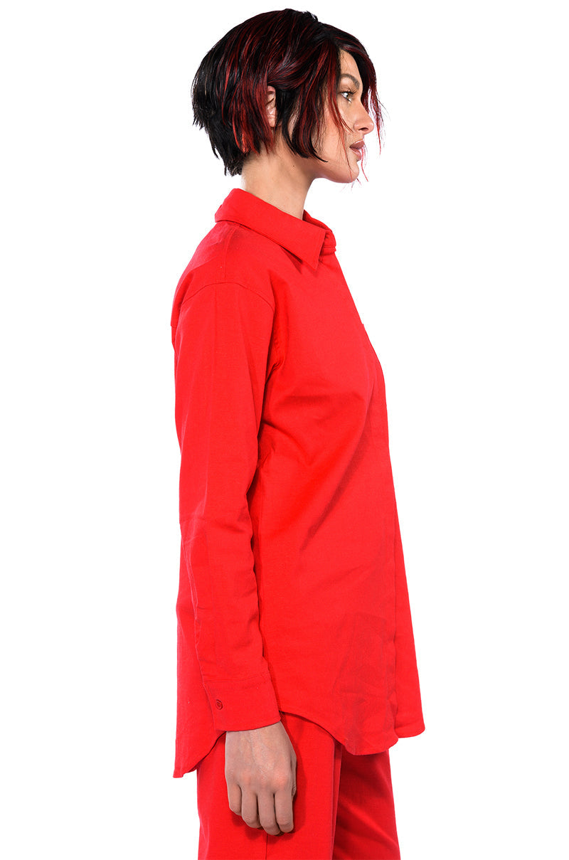 NEW SOCIETY PRINTED BUTTON DOWN TOP