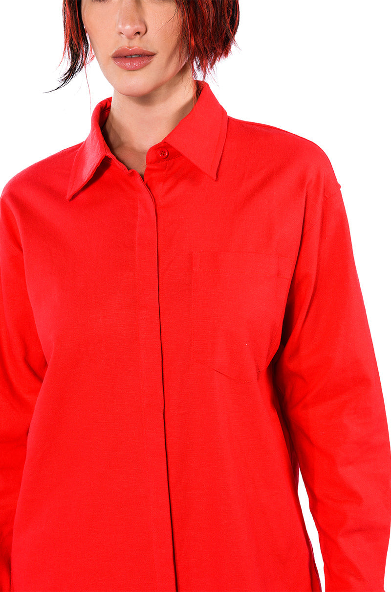 NEW SOCIETY PRINTED BUTTON DOWN TOP