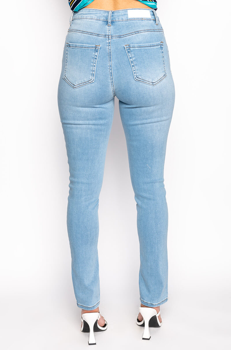 NIGHTFALL MID RISE SKINNY JEANS WITH FRONT SLIT