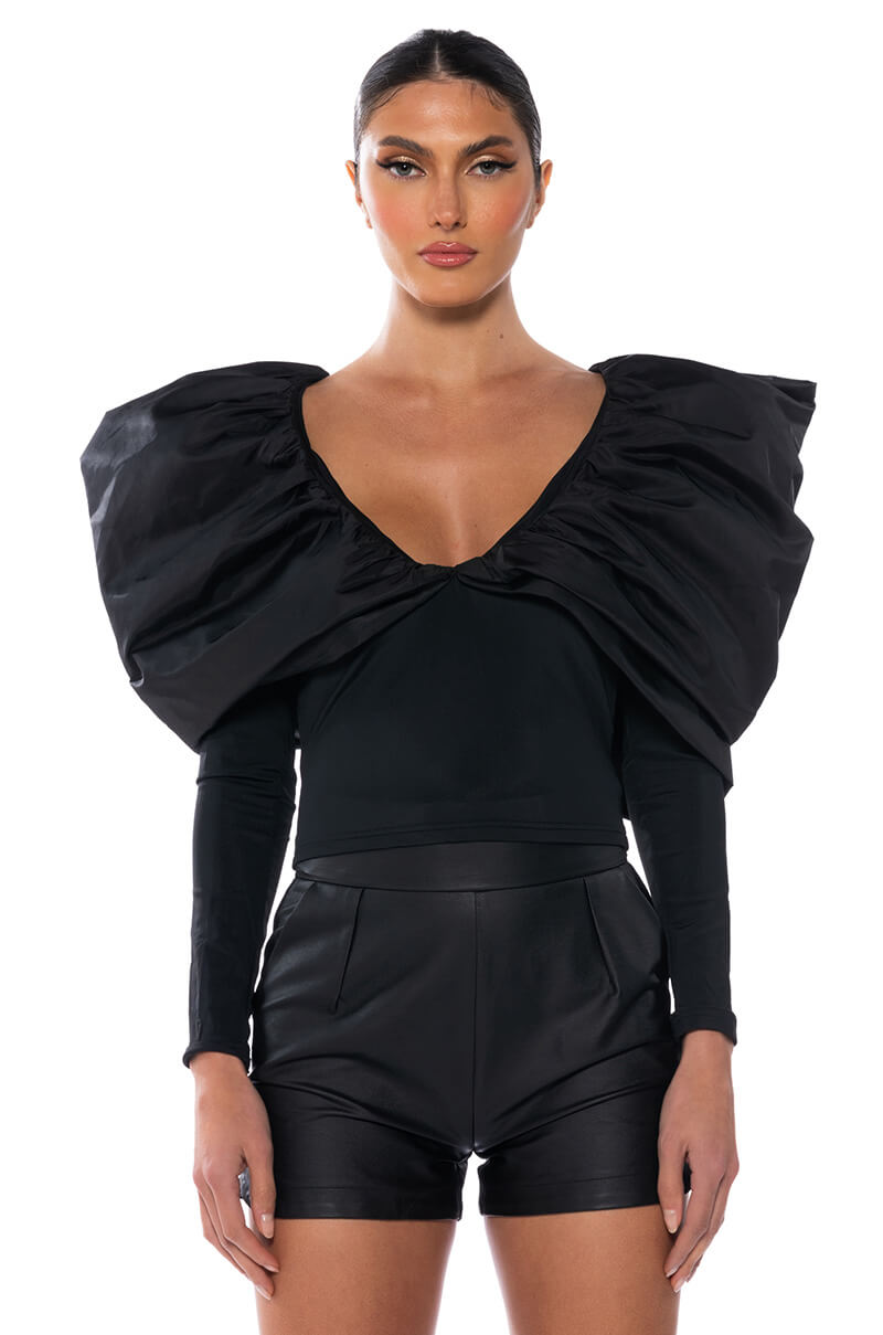 FELICITY DRAMATIC BOW DETAIL BLOUSE