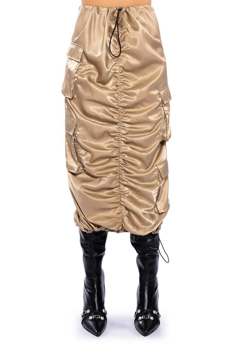 NO STOPPIN ME CARGO MIDI SKIRT