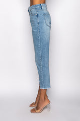 NOT YOUR BABY HIGH RISE DISTRESSED MOM JEAN