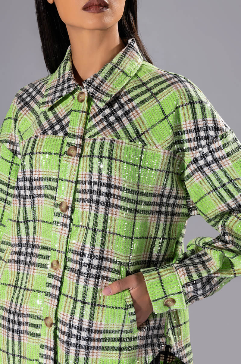NOW YOU SEE ME SEQUIN SHIRT JACKET