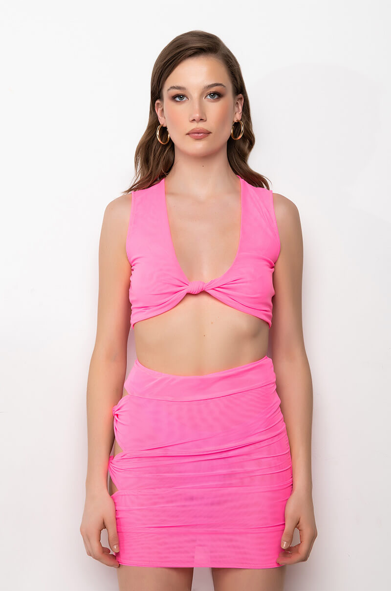 OAHU KNOTTED MESH CROP TANK