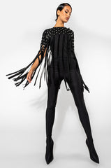 OFF THE TABLE FRINGE DETAIL T SHIRT