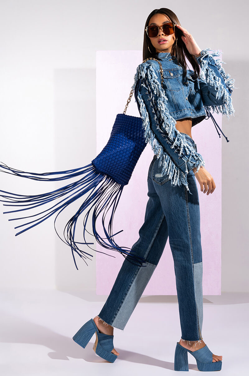 PLAY IT AGAIN HIGH RISE STRAIGHT JEANS