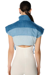 PERI PERI PUFFER VEST IN DENIM