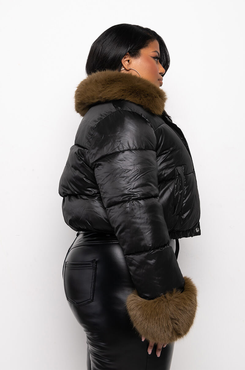 PLUS MAVERICK FAUX FUR PUFFER