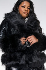PLUS AZALEA WANG MONTAUK FAUX FUR MOTO JACKET