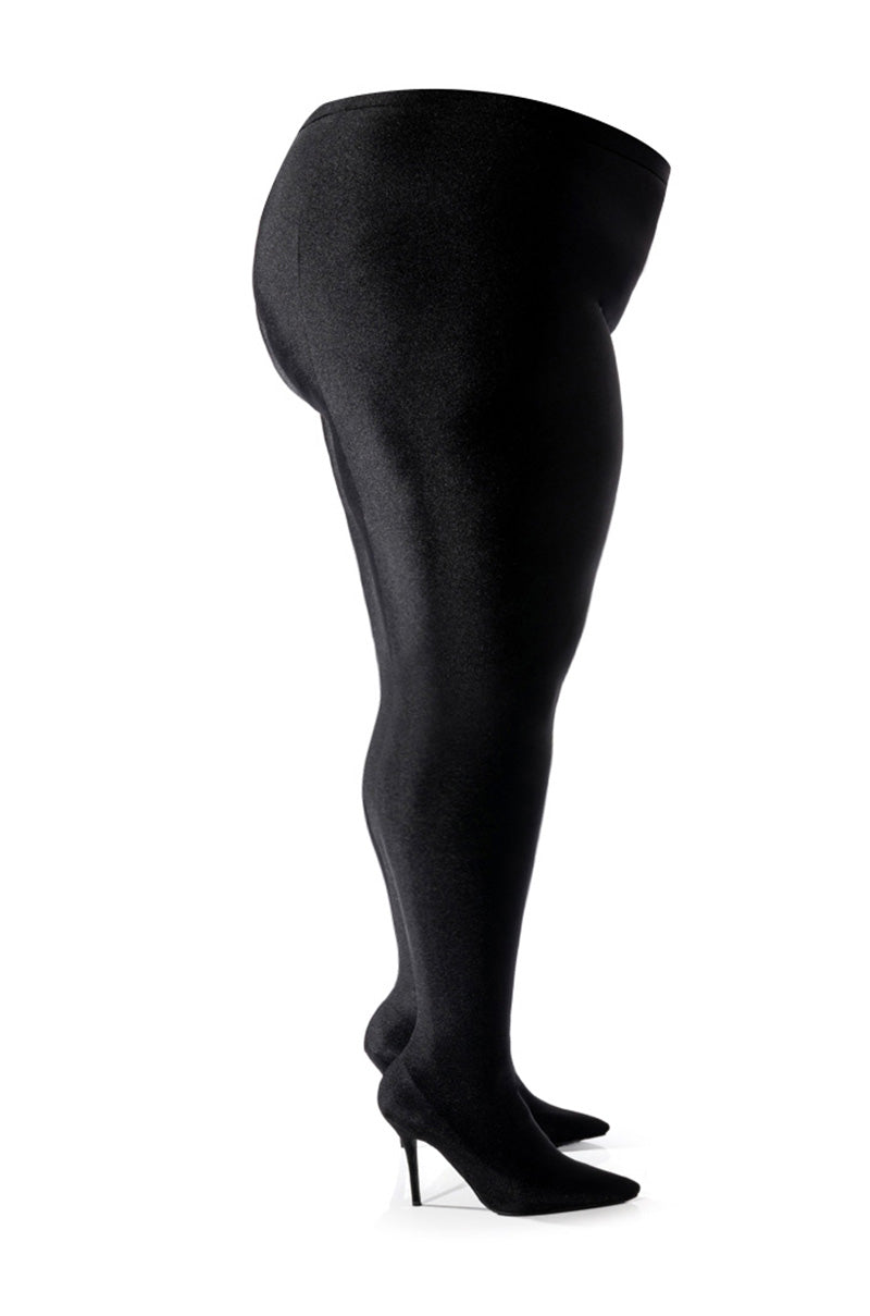 AZALEA WANG STAR STRETCH PLUS SIZE STILETTO PANT BOOT IN BLACK