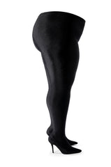 AZALEA WANG STAR STRETCH PLUS SIZE STILETTO PANT BOOT IN BLACK