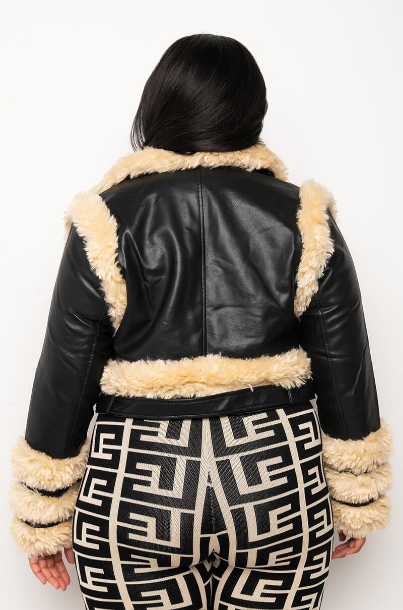PLUS AZALEA WANG YURI SHERPA MOTO JACKET