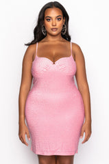 PLUS BOTTLE SERVICE METALLIC RHINESTONE MINI DRESS