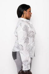 PLUS SWEET NOTHING CINCHED WAIST POPLIN BLOUSE