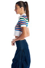 POLO CLUB SHORT SLEEVE KNIT ZIP UP TOP