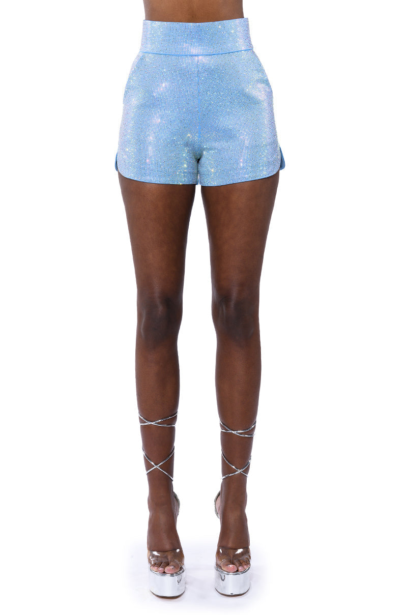 POP STAR SHINE BRIGHT RHINESTONE HOT SHORT