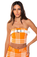 POPSICLE BRIGHT PLAID CROP TOP
