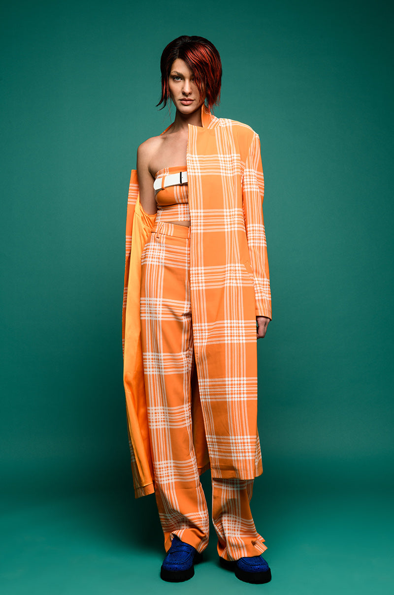 POPSICLE BRIGHT PLAID STRAIGHT LEG TROUSER