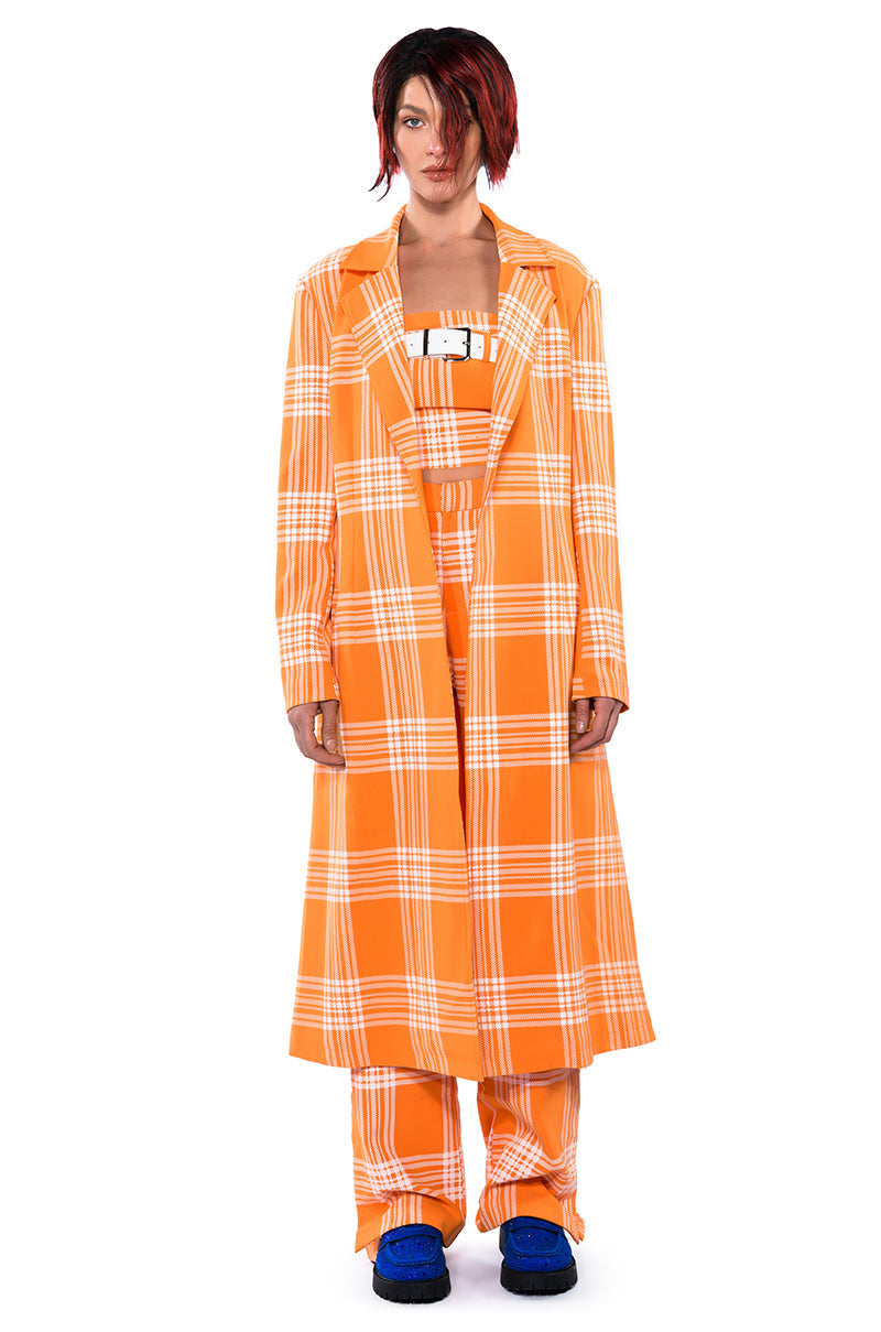 POPSICLE BRIGHT PLAID STRAIGHT LEG TROUSER