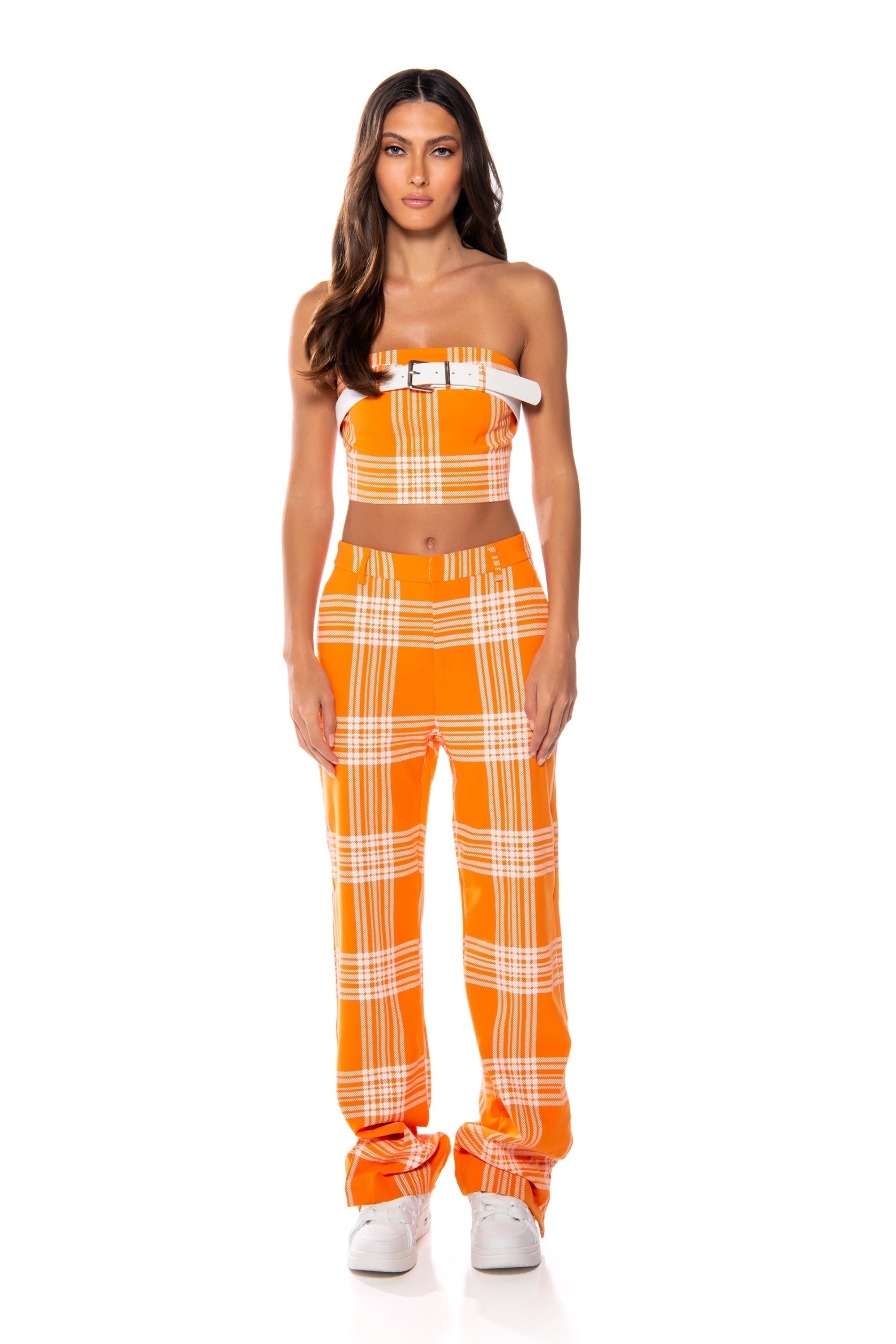 POPSICLE BRIGHT PLAID STRAIGHT LEG TROUSER