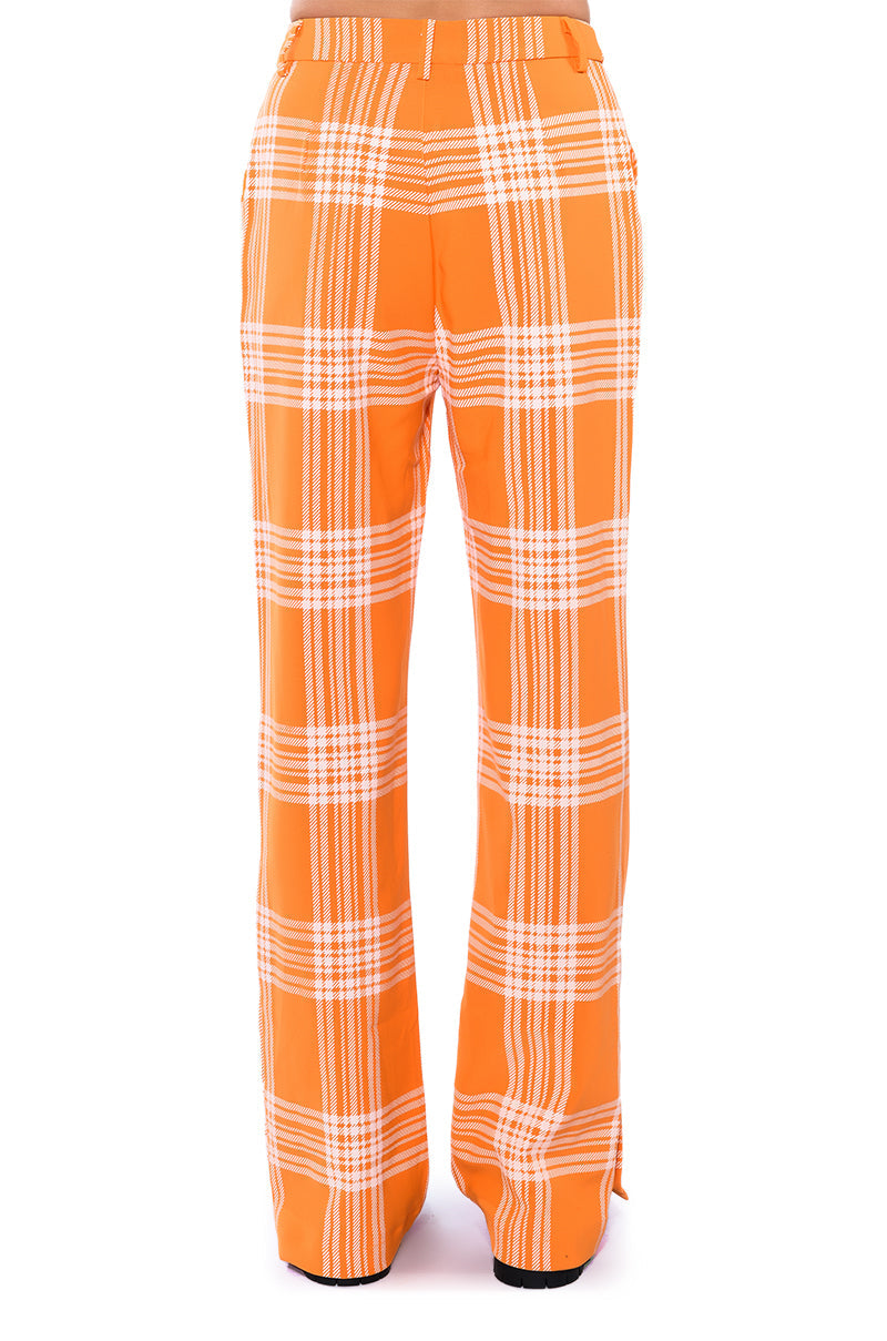 POPSICLE BRIGHT PLAID STRAIGHT LEG TROUSER