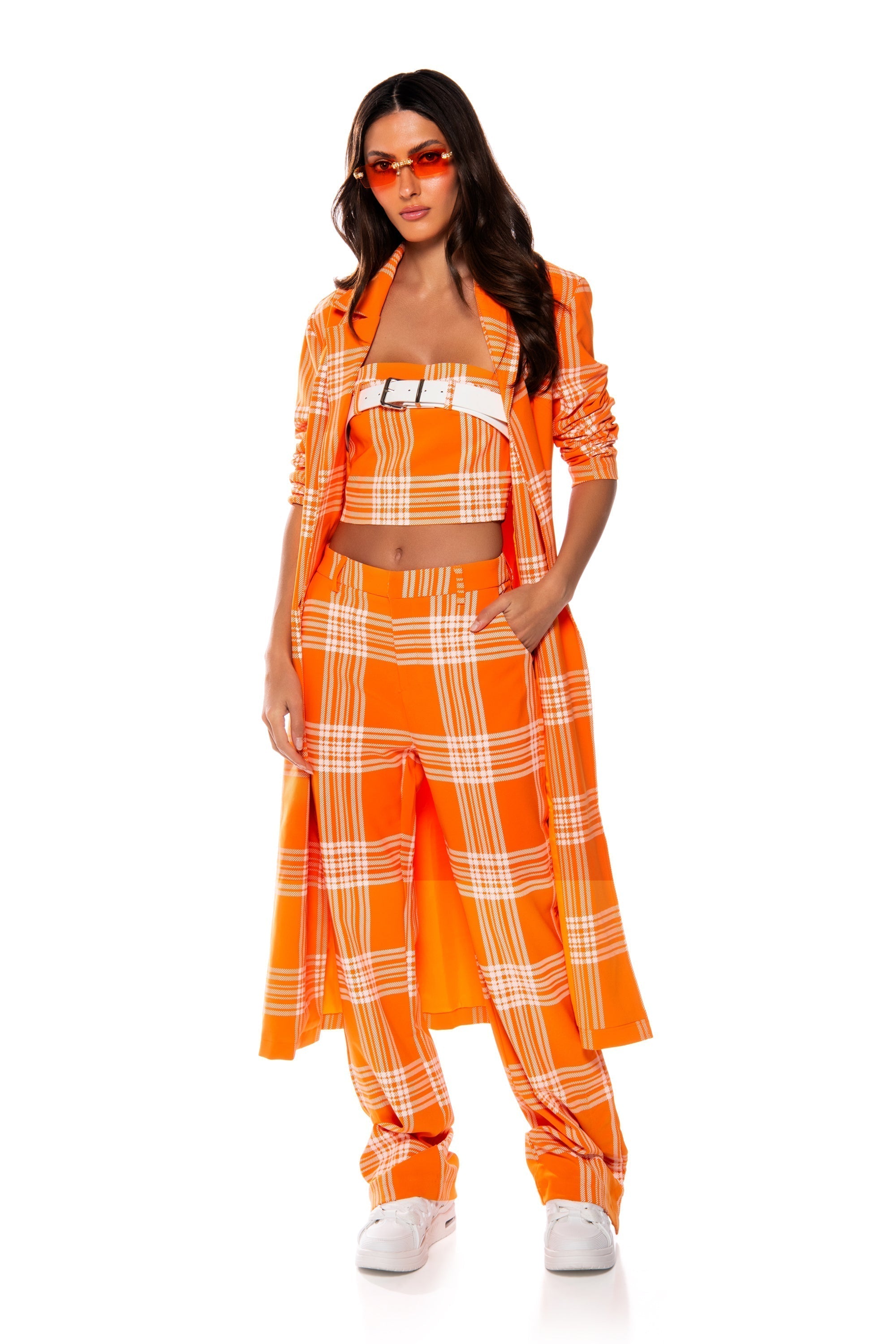 POPSICLE BRIGHT PLAID STRAIGHT LEG TROUSER