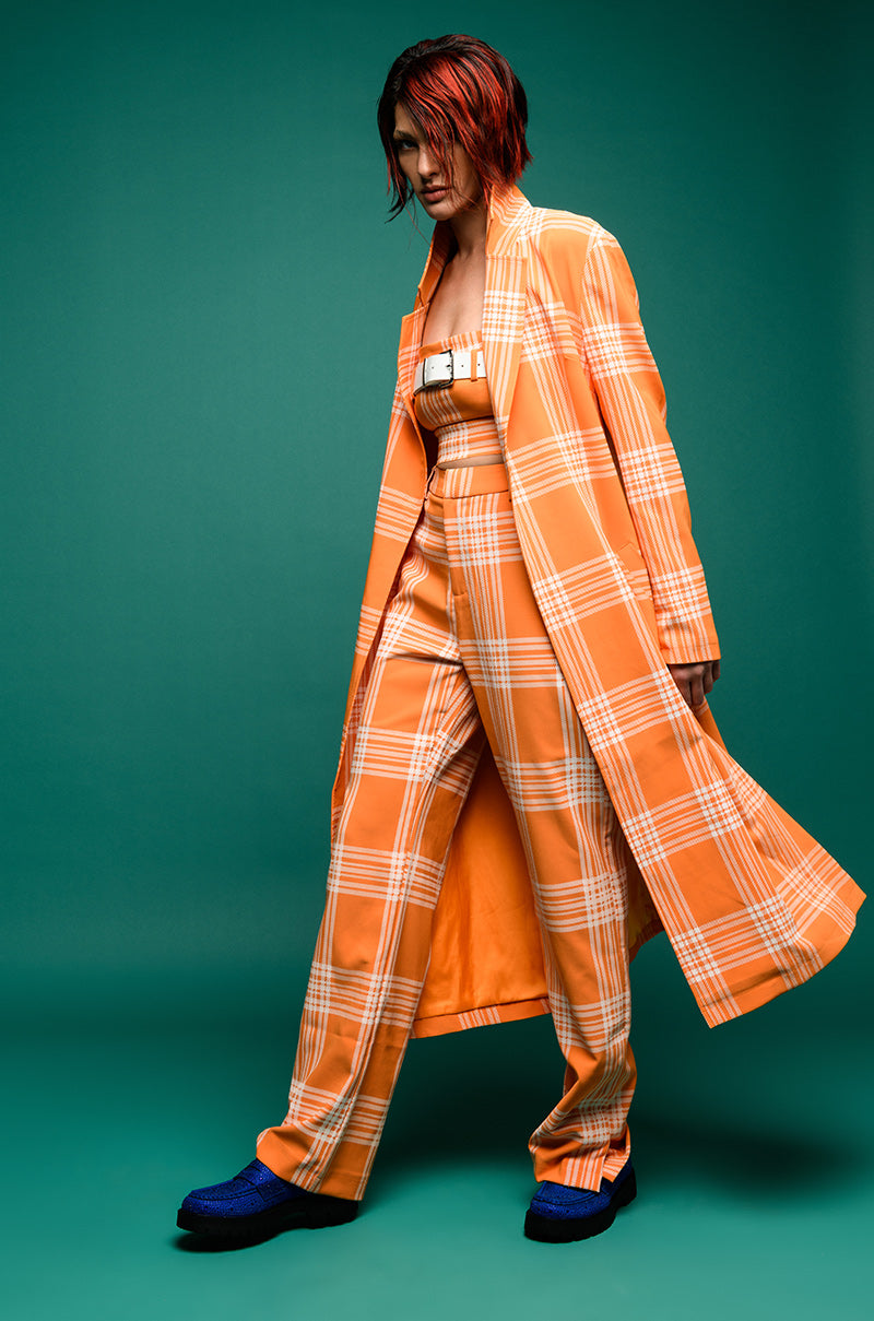 POPSICLE BRIGHT PLAID STRAIGHT LEG TROUSER