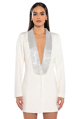 PRETTIEST PROBLEM DEEP V BLAZER MINI DRESS