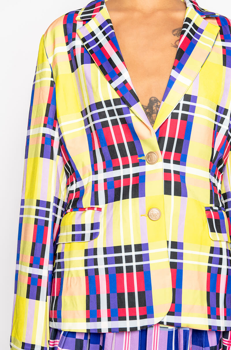 PRIVATE SCHOOL PLAID BLAZER