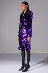 PURPLE MAJESTY LARGE SEQUIN TRENCH JACKET