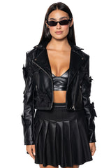 PUT A BOW ON IT HOLIDAY EDITION MOTO JACKET
