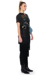 PUT ME FIRST FRINGE MAXI SKIRT