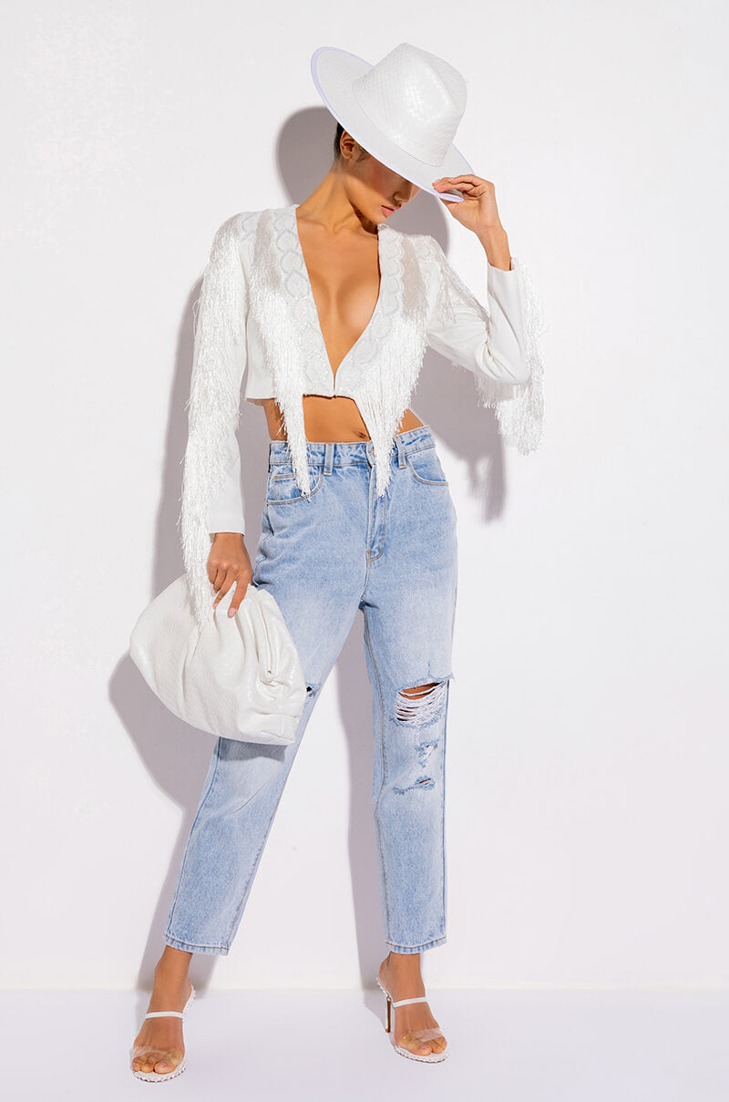 RIDE EM COWGIRL FRINGE BLAZER