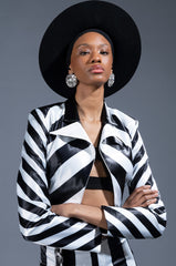 HEIDI OPEN BACK STRIPE BLAZER