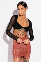 MAYA LONG SLEEVE BRALETTE MESH TOP